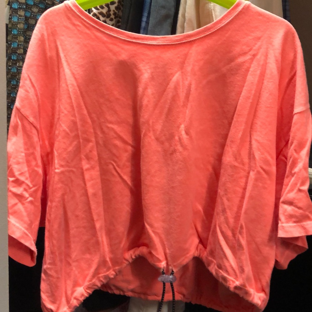 emma and sam (LF) cropped orange teee